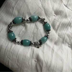 Elegant Aqua Bead Bracelet - Women's Jewelry